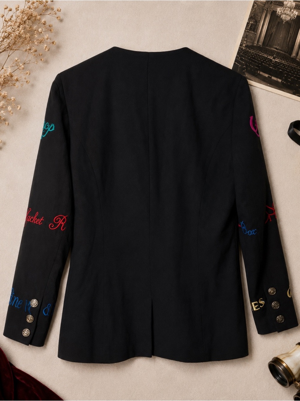 Anne Crimmins UMI Collections Theater Blazer 8 Vintage Embellished Artsy Jacket - Picture 4 of 5